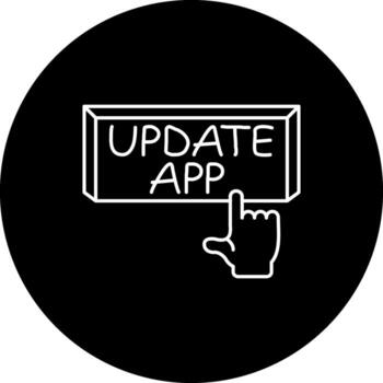 Update App Finger Tap Button Distinct Creative Design Object vector