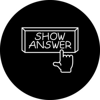 Show Answer Finger Tap Button Advanced Creative Graphic Form vector