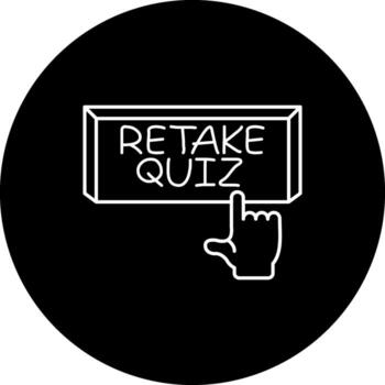 Retake Quiz Finger Tap Button Advanced Web Design Graphic vector