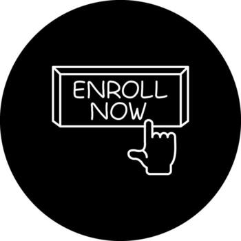 Enroll Now Finger Tap Button Compact Digital Art Feature vector