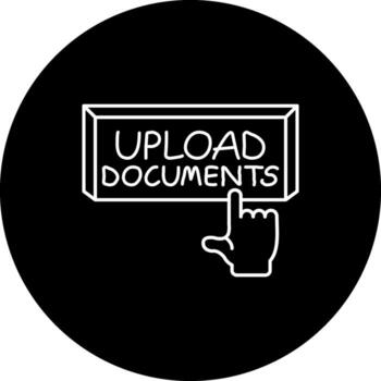 Upload Documents Finger Tap Button Minimal Creative Symbol vector