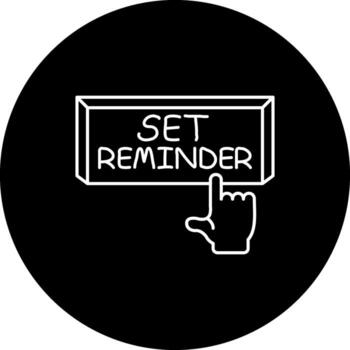 Set Reminder Finger Tap Button Consistent User Interface Mark vector