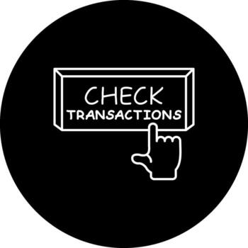 Check Transactions Finger Tap Button Stylish Design Feature vector