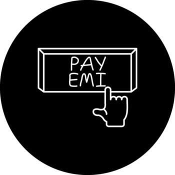 Pay EMI Finger Tap Button Refined User Interface Layout vector