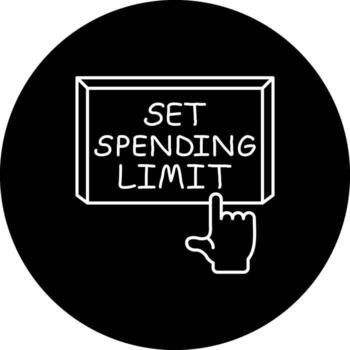 Set Spending Limit Finger Tap Button Functional User Interface Symbol vector