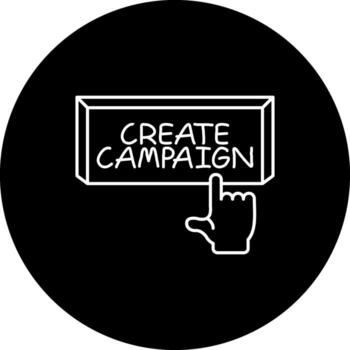 Create Campaign Finger Tap Button Simple Digital Design Symbol vector