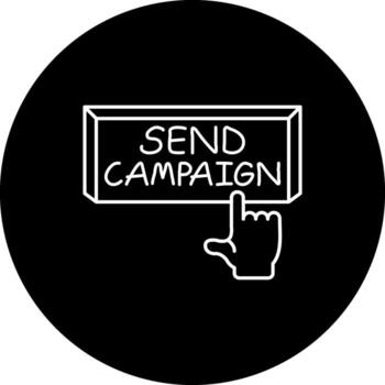 Send Campaign Finger Tap Button Sleek Mobile App Graphic vector