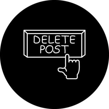 Delete Post Finger Tap Button Elegant Flat Feature vector