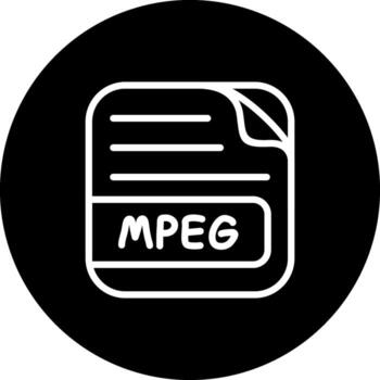 MPEG archivo único plano diseño símbolo vector