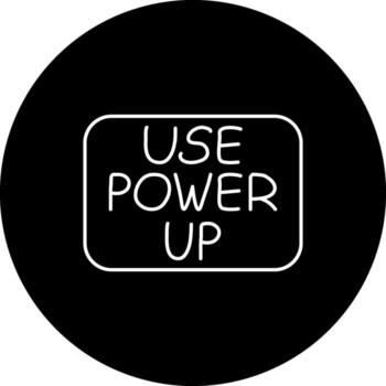 Use Power Up Slim Button Refined Flat Shape vector
