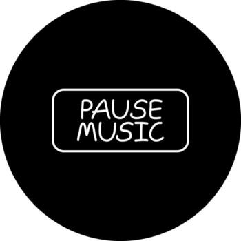 Pause Music Slim Button Dynamic Flat Design Feature vector