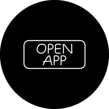 Open App Slim Button Simple Flat Graphic Design vector