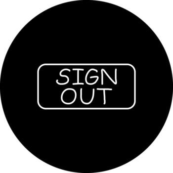 Sign Out Slim Button Custom Flat Design Element vector