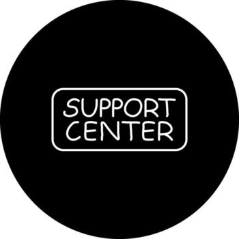Support Center Slim Button Elegant Modern Design Feature vector