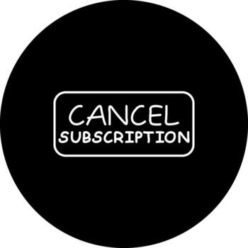 Cancel Subscription Slim Button Elegant Digital Art Object vector