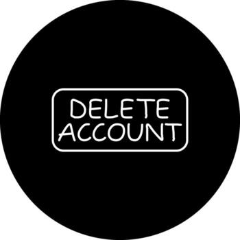 Delete Account Slim Button Elegant Flat Feature vector