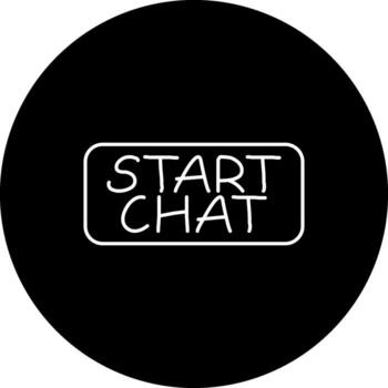 Start Chat Slim Button Stylish Digital Art Object vector