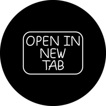 Open in New Tab Slim Button Clean User Experience Design vector