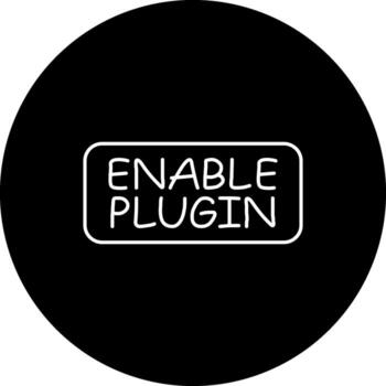 Enable Plugin Slim Button Professional Digital Art Object vector