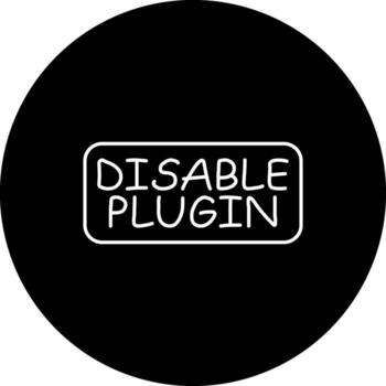 Disable Plugin Slim Button Innovative Flat Design Asset vector