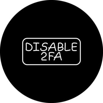 Disable 2FA Slim Button Custom Creative Visual Element vector
