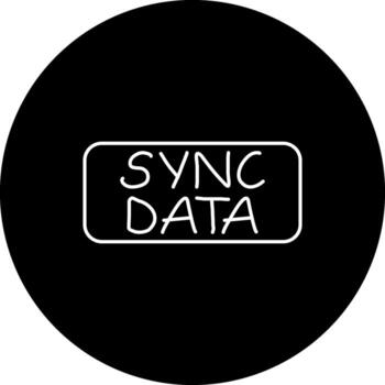 Sync Data Slim Button Professional Digital Art Object vector