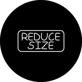 reducir Talla Delgado botón innovador producto gráfico forma vector