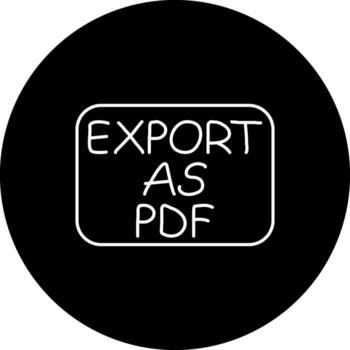 Export as PDF Slim Button Geometric Design Symbol vector