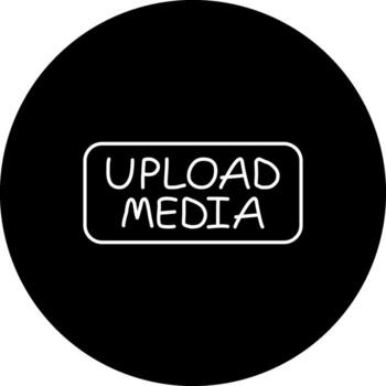 subir medios de comunicación Delgado botón mínimo creativo símbolo vector