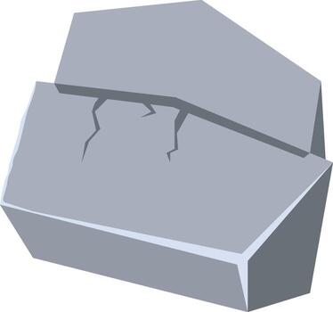 Broken rock cracking concept symbolizing damage and destruction vector