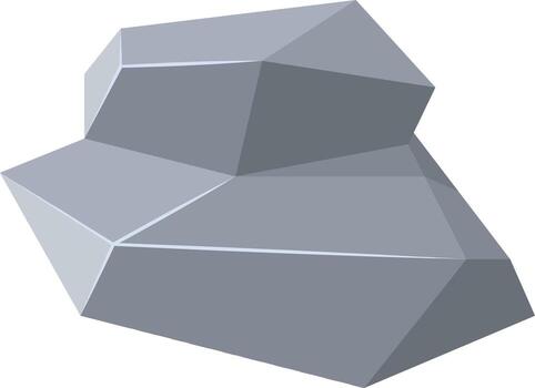 Gray polygonal rock geometric abstract shape creating mineral concept vector