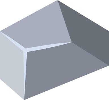 Geometric abstract low poly gray block shape creating an isometric design vector