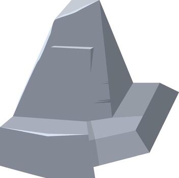 Gray angular rock boulder stone illustration vector