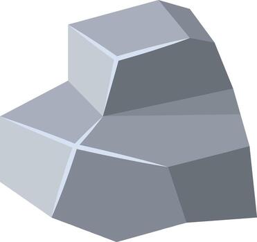 Geometric gray rock element abstract illustration vector