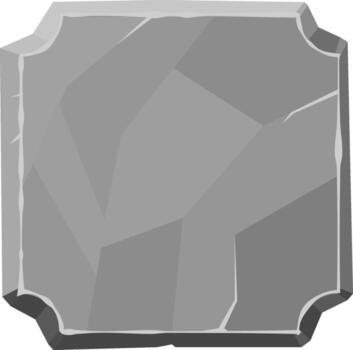 Empty stone tablet with blank gray rock texture vector