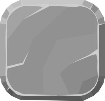 Gray cracked stone button icon for user interface vector