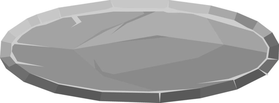 Flat grey rock platform with cracks base vector