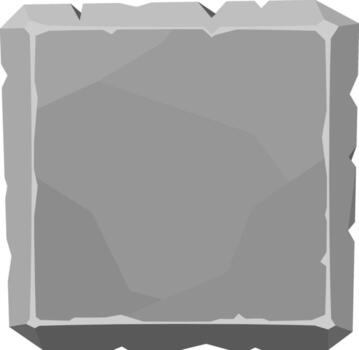 Rough grey stone block creating blank square frame vector