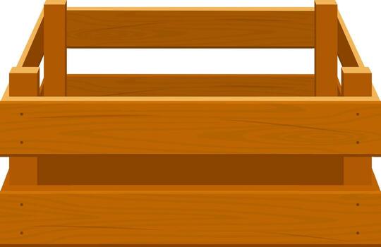 Empty wooden crate with rustic wood texture illustrations vector