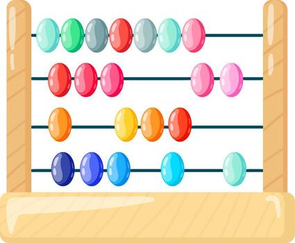 Abacus counting frame with colorful beads learning math vector