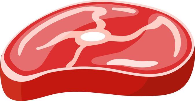 Raw beef steak slice displaying marbling fat pattern vector