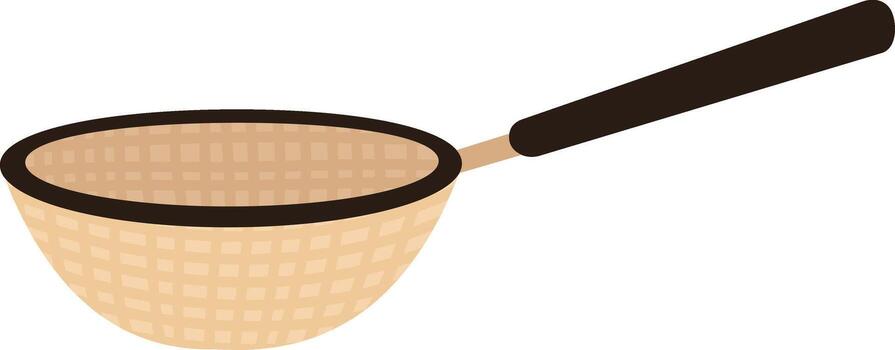 cocina desnatadora utensilio con malla red y encargarse de vector