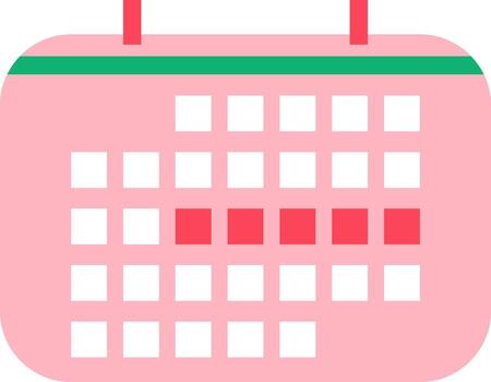 Calendar icon showing highlighted dates for scheduling events vector