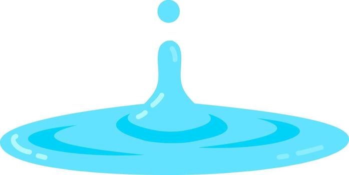 Water drop splashing creating rippling liquid surface vector