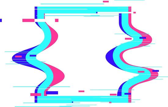 Glitch art frame representing digital distortion and error vector