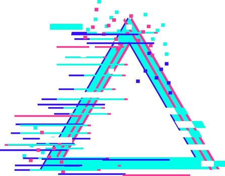 Digital data glitch abstract triangle background graphic vector