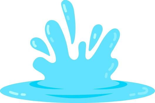 Blue liquid splash creating ripple on surface vector