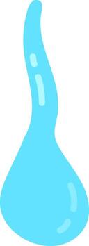 Blue flowing liquid drop or evolving blob illustration vector