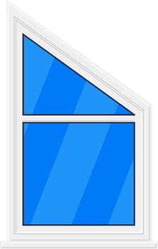 White frame window architectural element on white vector