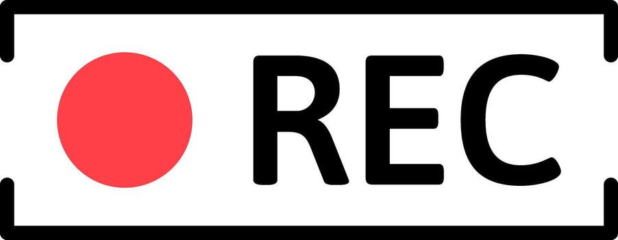 rojo grabación indicador ligero y rec texto vector